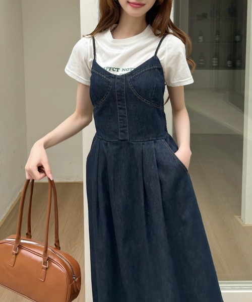 Ada.(エイダ)の「ビスチェデザイン デニム キャミワンピース(ワンピース・レディース・グレー/ダークブルー/ライトブルー・M/L)」の17枚目の写真