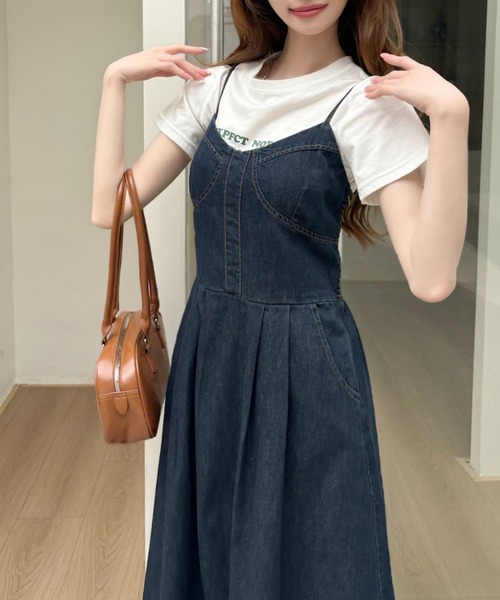 Ada.(エイダ)の「ビスチェデザイン デニム キャミワンピース(ワンピース・レディース・グレー/ダークブルー/ライトブルー・M/L)」の16枚目の写真
