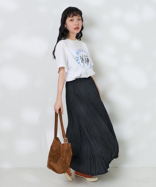 FREAK'S STORE(フリークスストア)の「ランダムプリーツ ワッシャースカート/しわ加工スカート(スカート・レディース・ベージュ/ブラック/グレー・フリ-)」の10枚目の写真
