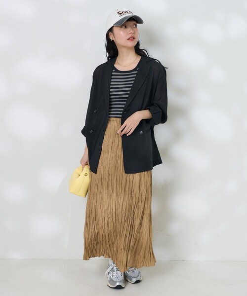 Gossara 黒 ワッシャーランダムプリーツスカート Gossara 黒 ワッシャーランダムプリーツスカート
