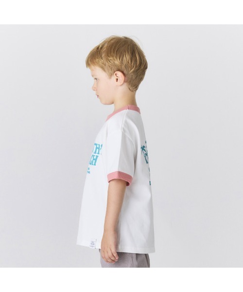 Smoothy（スムージー）の「Smoothy Ringer T shirt / スムージー リンガー Tシャツ（Tシャツ/カットソー・キッズ・サックスブルー/ホワイト系その他・SMALL/MEDIUM/LARGE/X-LARGE）」の3枚目の写真