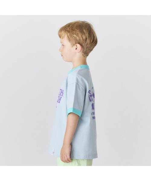 Smoothy（スムージー）の「Smoothy Ringer T shirt / スムージー リンガー Tシャツ（Tシャツ/カットソー・キッズ・サックスブルー/ホワイト系その他・SMALL/MEDIUM/LARGE/X-LARGE）」の5枚目の写真