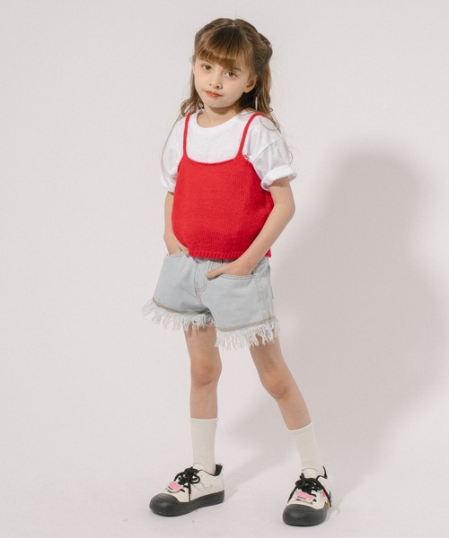 URBAN CHERRY（アーバンチェリー）の「ニットキャミソール（キャミソール・キッズ・レッド・120cm/130cm/140cm/150cm/110cm）」の4枚目の写真