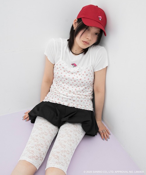 sanrio(サンリオ)の「【My Melody × forksy.】総柄プリント レース キャミソール(キャミソール・レディース・ライトブルー/ブラック/オフホワイト・FREE)」の6枚目の写真
