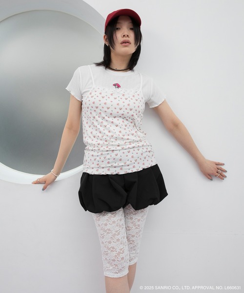 sanrio(サンリオ)の「【My Melody × forksy.】総柄プリント レース キャミソール(キャミソール・レディース・ライトブルー/ブラック/オフホワイト・FREE)」の8枚目の写真
