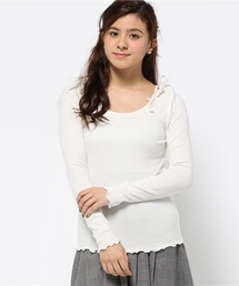 one after another NICE CLAUP | 【ナイスクラップ】肩リボン長袖テレコＴシャツ(Tシャツ/カットソー)