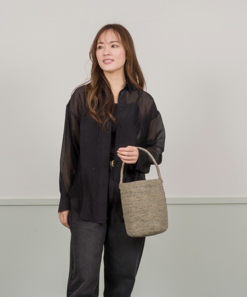 MADE IN MADA(メイドインマダ)の「【MADE IN MADA /メイドインマダ】かごバッグ ラフィア バケツバッグ トートバッグ ハンドバッグ(かごバッグ・レディース・グレー/ブラウン/ナチュラル・FREE)」の8枚目の写真