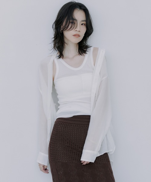 Indiaシルクブレンドオーバーシャツ（シャツ/ブラウス）｜anuans