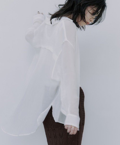 Indiaシルクブレンドオーバーシャツ（シャツ/ブラウス）｜anuans（ア