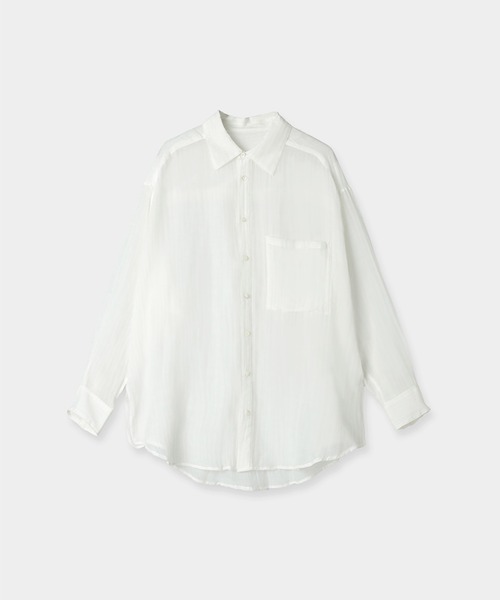 めるる　様　新品タグ付き anuans Indiaシルクブレンドオーバーシャツ Indiaシルクブレンドオーバーシャツ(F WHITE): トップスanuans