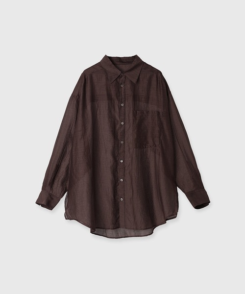 完売　anuans Indiaシルクブレンドオーバーシャツ Indiaシルクブレンドオーバーシャツ（シャツ/ブラウス）｜anuans