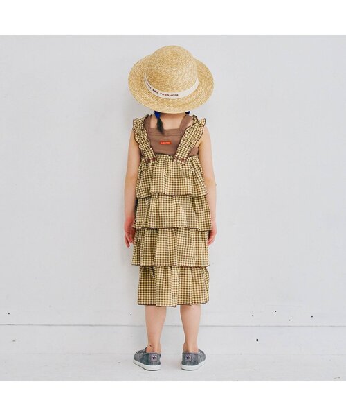 p.premier(ピードットプルミエ)の「スカートにもなる2WAYティアードフリルワンピース(スカート・キッズ・ブラウン/グリーン/パープル・80/90/100/110/120/130/140)」の5枚目の写真