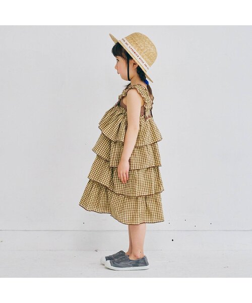 p.premier(ピードットプルミエ)の「スカートにもなる2WAYティアードフリルワンピース(スカート・キッズ・ブラウン/グリーン/パープル・80/90/100/110/120/130/140)」の6枚目の写真