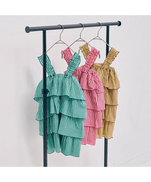 p.premier(ピードットプルミエ)の「スカートにもなる2WAYティアードフリルワンピース(スカート・キッズ・ブラウン/グリーン/パープル・80/90/100/110/120/130/140)」の12枚目の写真