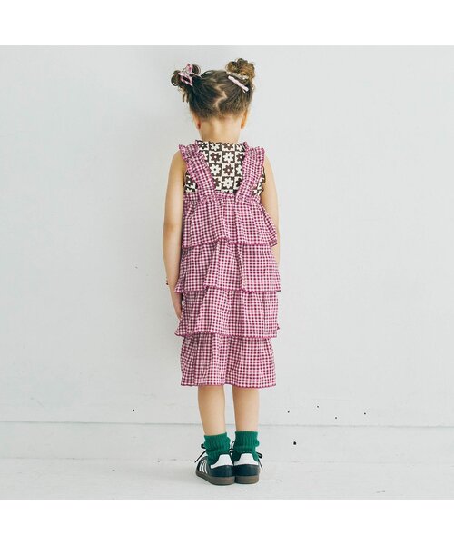 p.premier(ピードットプルミエ)の「スカートにもなる2WAYティアードフリルワンピース(スカート・キッズ・ブラウン/グリーン/パープル・80/90/100/110/120/130/140)」の14枚目の写真