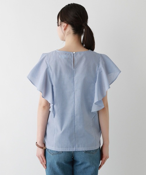 FOUND GOOD(ファウンドグッド)の「ラッフルストライプブラウス(シャツ/ブラウス・レディース・ブルー系5/グリーン系5・S/M/L)」の16枚目の写真