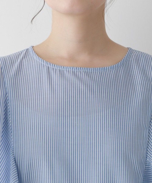 FOUND GOOD(ファウンドグッド)の「ラッフルストライプブラウス(シャツ/ブラウス・レディース・ブルー系5/グリーン系5・S/M/L)」の15枚目の写真