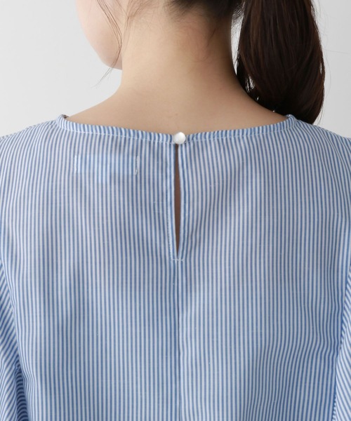FOUND GOOD(ファウンドグッド)の「ラッフルストライプブラウス(シャツ/ブラウス・レディース・ブルー系5/グリーン系5・S/M/L)」の12枚目の写真