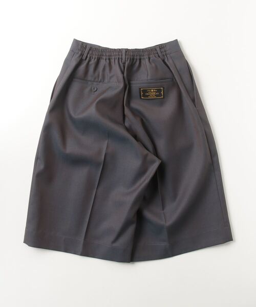 4色シャンブレーウォッシャブルウールプライムワイドショーツ　チャコールグレー MAISON SPECIAL パンツ 「UNISEX」4 Colors Chambray Washable