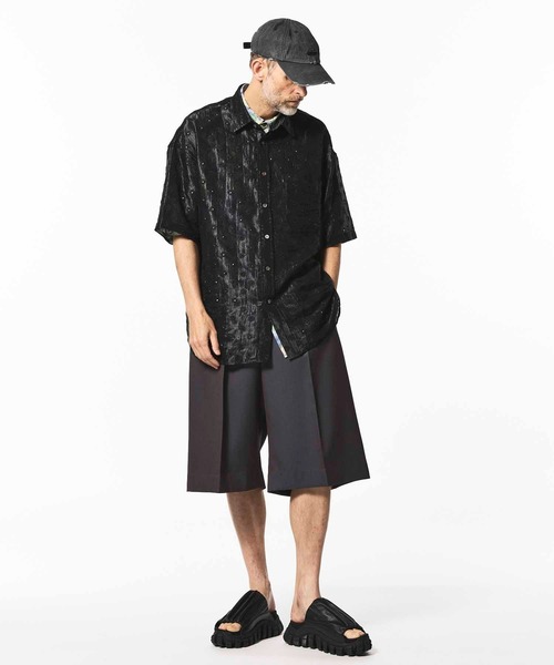 UNISEX》4 Colors Chambray Washable Wool Prime-Wide Shorts/4