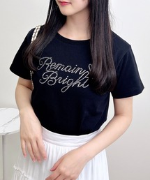ラインストーンロゴTシャツ