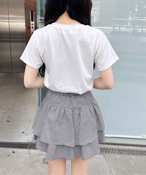 INGNI(イング)の「ラインストーンロゴTシャツ(Tシャツ/カットソー・レディース・ライトピンク/ブラック/オフホワイト・M)」の7枚目の写真