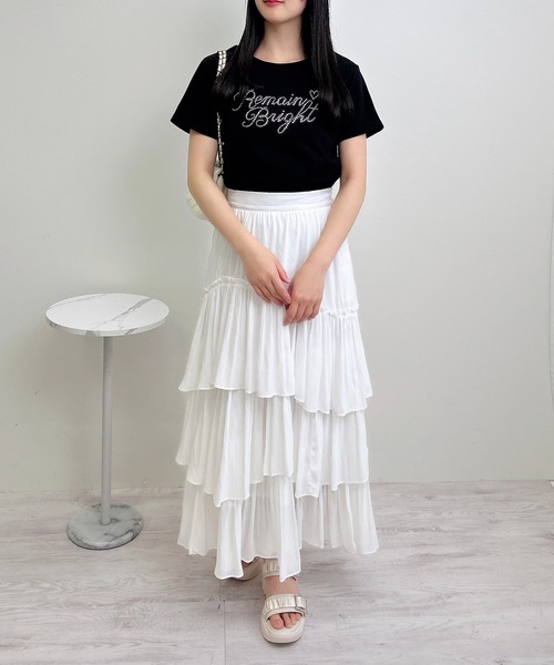 INGNI(イング)の「ラインストーンロゴTシャツ(Tシャツ/カットソー・レディース・ライトピンク/ブラック/オフホワイト・M)」の15枚目の写真