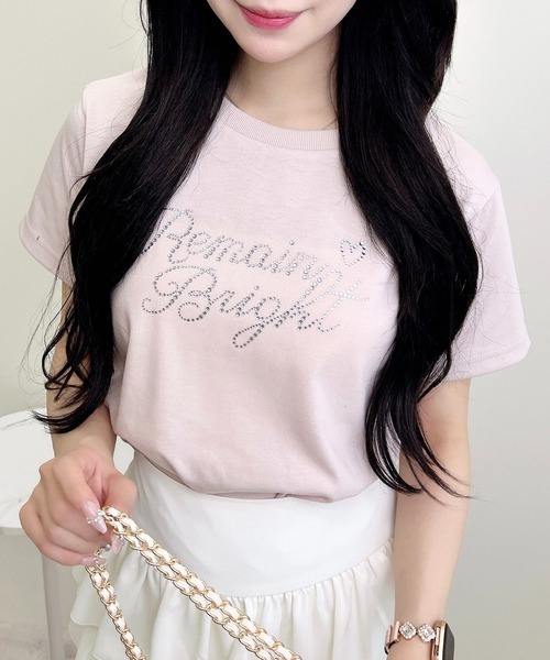 INGNI(イング)の「ラインストーンロゴTシャツ(Tシャツ/カットソー・レディース・ライトピンク/ブラック/オフホワイト・M)」の16枚目の写真