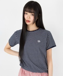 A'GEM/9 × .kom 『muah muah/ムーアムーア』COMFORT STRIPE HALF T-SHIRT/コンフォートボーダー TEE