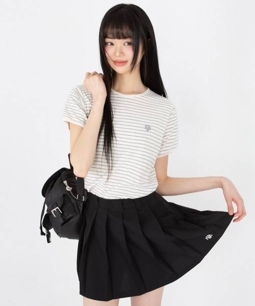 muahmuah（ムーアムーア）の「A'GEM/9 × .kom 『muah muah/ムーアムーア』COMFORT STRIPE HALF T-SHIRT/コンフォートボーダー TEE（Tシャツ/カットソー・レディース・ネイビー/グレー/ブラック・FREE）」の8枚目の写真
