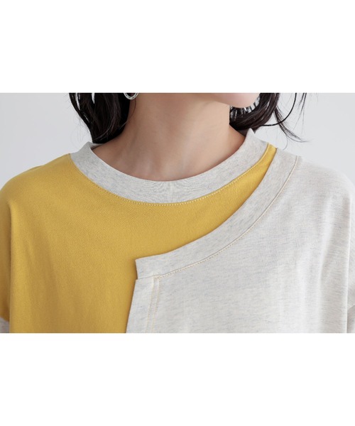 n'OrLABEL(ノアールレーベル)の「配色アシメ切替カットソー(Tシャツ/カットソー・レディース・ブラック/ネイビー/オートミール・FREE)」の9枚目の写真