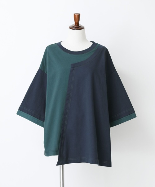 n'OrLABEL(ノアールレーベル)の「配色アシメ切替カットソー(Tシャツ/カットソー・レディース・ブラック/ネイビー/オートミール・FREE)」の22枚目の写真