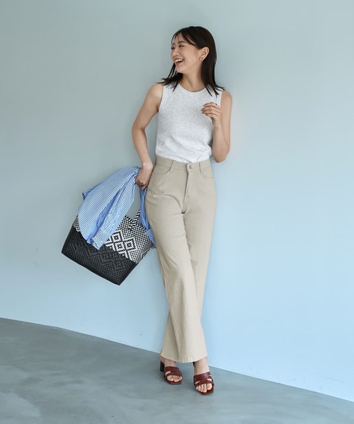 STYLE DELI(スタイルデリ)の「デコルテが見えすぎないリブタンクトップ(タンクトップ・レディース・ブラック/杢グレー/ホワイト・MEDIUM)」の15枚目の写真