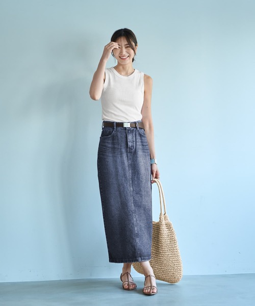 STYLE DELI(スタイルデリ)の「デコルテが見えすぎないリブタンクトップ(タンクトップ・レディース・ブラック/杢グレー/ホワイト・MEDIUM)」の7枚目の写真
