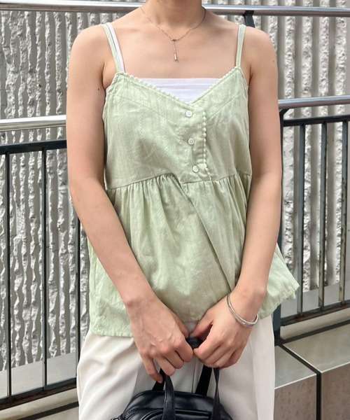 mebole(メボレ)の「ペプラムキャミソール(キャミソール・レディース・ブルー/イエロー/ブラック/ホワイト/グリーン・FREE)」の12枚目の写真