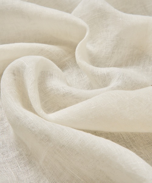 COLLAGE GALLARDAGALANTE（コラージュガリャルダガランテ）の「ビーズリネンストール（ストール/ショール・レディース・ブルー/オフホワイト・FREE）」の3枚目の写真