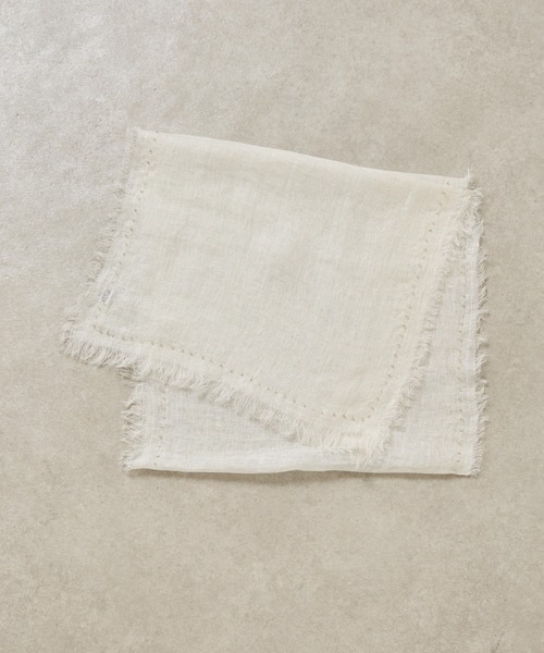 COLLAGE GALLARDAGALANTE（コラージュガリャルダガランテ）の「ビーズリネンストール（ストール/ショール・レディース・ブルー/オフホワイト・FREE）」の10枚目の写真