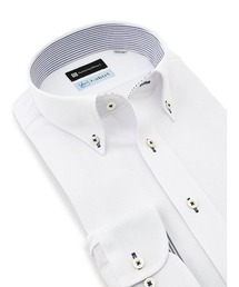 Perfect Suit FActory（パーフェクトスーツファクトリー）の「【冷感/完全ノーアイロン】長袖アイシャツ【アイスセンサー】ボタンダウン　ホワイト/グレー/サックス（ビジネスシャツ）」