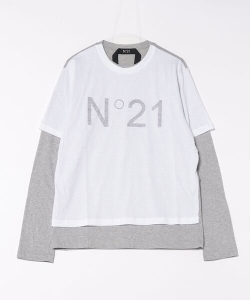 Import & Select(インポートアンドセレクト)の「【N゜21 numero ventuno】 レイヤードロングスリーブTEE ロンT ロゴT(Tシャツ/カットソー・メンズ・グレー系その他/ブラック・2/1)」の2枚目の写真