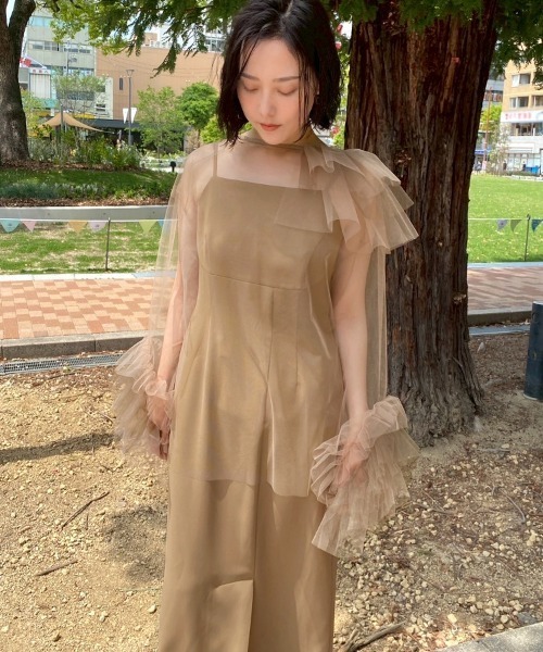 セール】【ANDRESD】blooming tulle dress［ブルーミングチュール