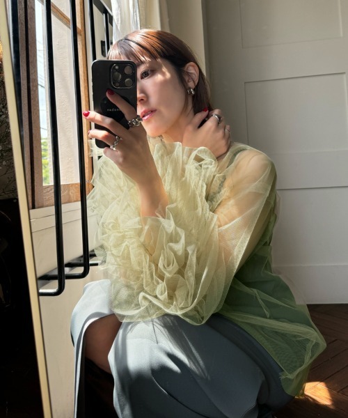 DONOBAN（ドノバン）の「【ANDRESD】blooming tulle dress［ブルーミングチュールドレス］（ドレス・レディース・ブラック/ライトブルー/オリーブ/ベージュ/オレンジ・S/M/L）」の20枚目の写真