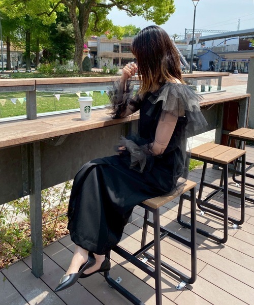 セール】【ANDRESD】blooming tulle dress［ブルーミングチュール