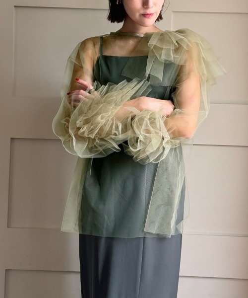 セール】【ANDRESD】blooming tulle dress［ブルーミングチュール