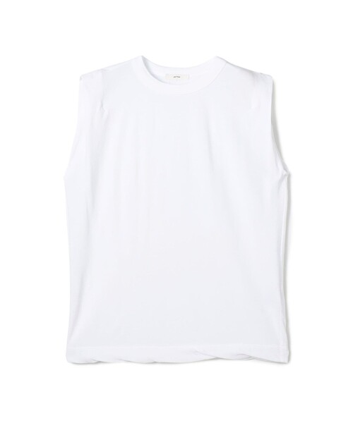 ATON（エイトン）の「ATON TANK ノースリーブプルオーバー（Tシャツ/カットソー・レディース・ライトベージュ/ライトピンク/ブラック/ホワイト・1）」の2枚目の写真