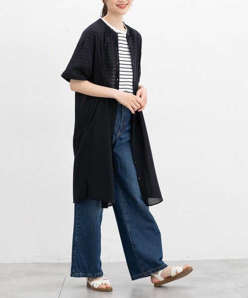 半袖マオカラーワンピース（ワンピース）｜Honeys（ハニーズ）の