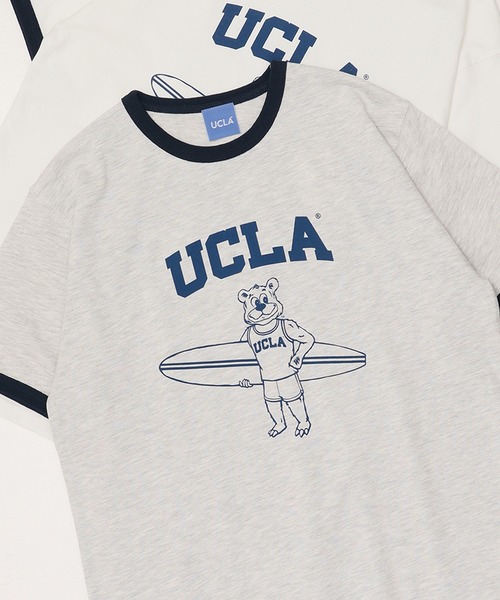 UCLA（ユーシーエルエー）の「【UCLA】サーフキャラクターリンガーＴシャツ/アイビーリーグＴシャツ（Tシャツ/カットソー・メンズ・オートミール/ホワイト・XL/L/M）」の2枚目の写真