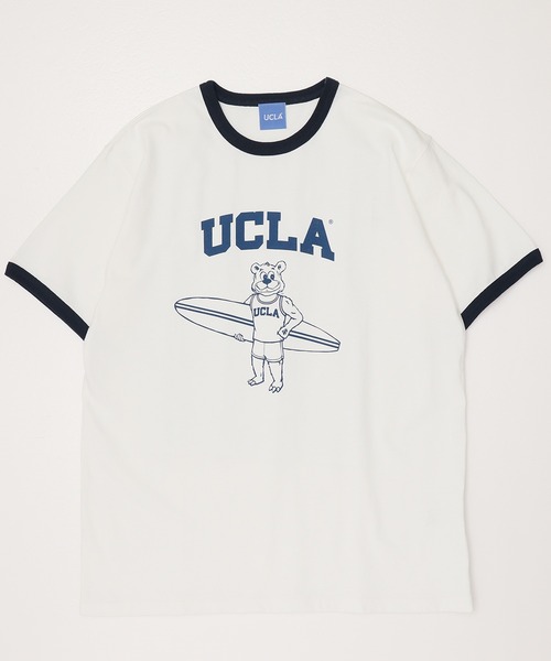 UCLA（ユーシーエルエー）の「【UCLA】サーフキャラクターリンガーＴシャツ/アイビーリーグＴシャツ（Tシャツ/カットソー・メンズ・オートミール/ホワイト・XL/L/M）」の3枚目の写真