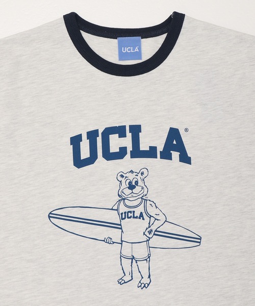 UCLA（ユーシーエルエー）の「【UCLA】サーフキャラクターリンガーＴシャツ/アイビーリーグＴシャツ（Tシャツ/カットソー・メンズ・オートミール/ホワイト・XL/L/M）」の7枚目の写真