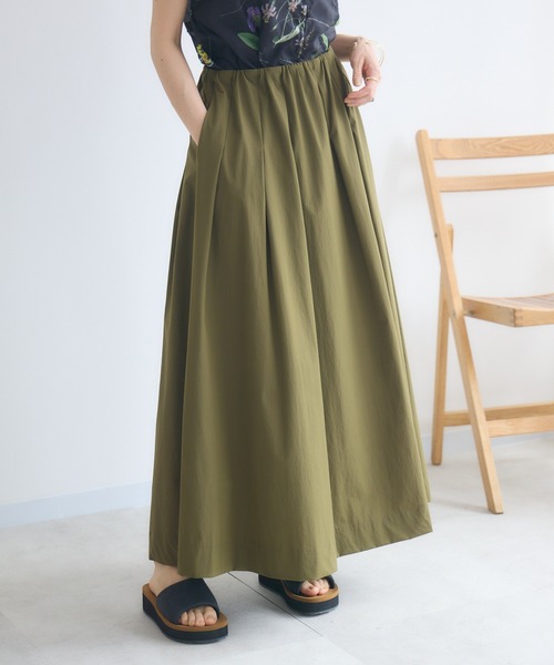 KATHARINE ROSS(キャサリンロス)の「【KATHARINE ROSS】COOL撥水タックギャザースカート(スカート・レディース・ブラウン/カーキ/ブルー・MEDIUM)」の2枚目の写真