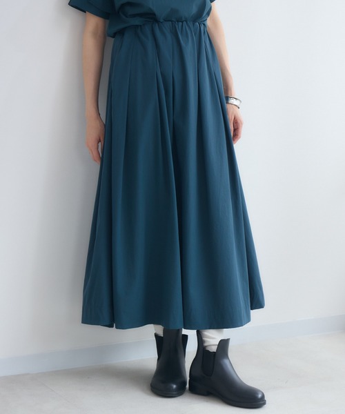 KATHARINE ROSS(キャサリンロス)の「【KATHARINE ROSS】COOL撥水タックギャザースカート(スカート・レディース・ブラウン/カーキ/ブルー・MEDIUM)」の3枚目の写真